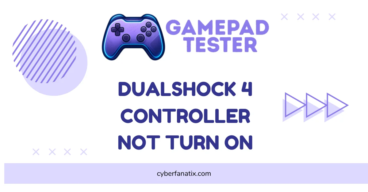 DualShock 4 Controller Not Turn On