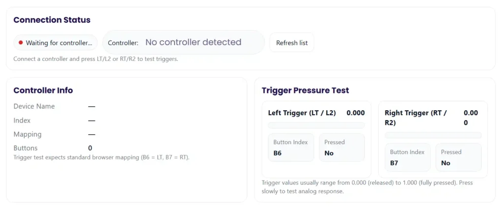 Controller Trigger Test