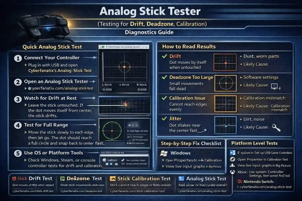 What an Analog Stick Tester Checks