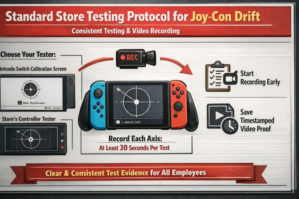 Standard Store Testing Protocol and Logging for Joy-Con Drift